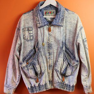 VINTAGE ACID WASH BOMBER JACKET